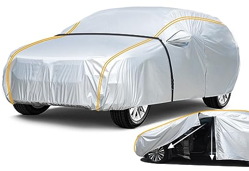 Auto Abdeckplane für Volkswagen Touareg Touran T-Cross Autoabdeckung Vollgarage,Staubdicht Wasserdicht Alle Wetter,Outdoor Atmungsaktiv Autohülle Autoplane Winter Sommer(Color:A1,Size:Touran)