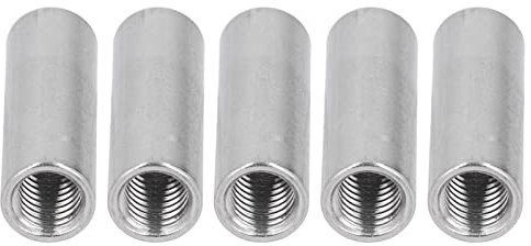 Ouitble Tuercas De Acoplamiento Cilíndricas M12 De 5 Piezas, Tuerca De Conector Redonda De Hilo Femenino De Acero Inoxidable 304 para Varillas Roscadas, Pernos, Tornillos De Máquina