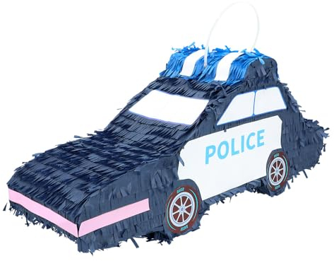 Boland 30970 - Pinata Polizei Auto, 56 x 23 cx 18 cm, Hängedeko, Dekoration für Geburtstag, Mottoparty und Karneval