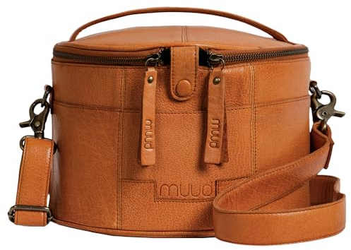 Frida's Wollhaus muud Enturn handgefertigte Ledertasche für Strick- und Häkelobjekte 2 Farben (Whisky)