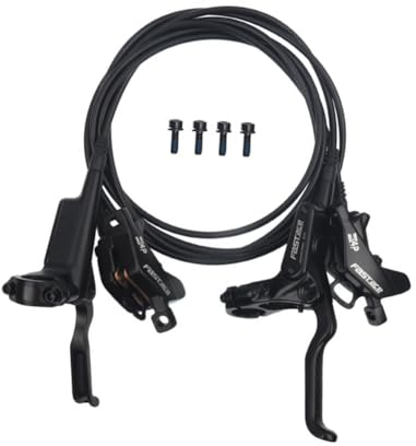 MIRODO Juego Frenos Disco Hidráulicos para Bicicleta Montaña Delantero Derecho 950mm Trasero Izquierdo Kit Freno Disco 1800mm 4 Pistones Freno Hidráulico Aleación Aluminio Palancas & Pinzas Freno