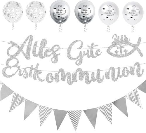 Kommunion Deko, Alles Gute zur Erstkommunion Banner, Kommunion Taufe Tischdeko, Alles Gute zur Konfirmation Girlande, kommunion Banner, Kommuniongirlande, für Taufe Party Dekoration
