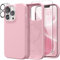 GONEZ for iPhone 13 Pro Case Silicone, Compatible with Magsafe, [2X Screen Protector + 2X Camera Protector], Shockproof Protective Phone Case 6.1, Soft Anti-Scratch Microfiber Lining, Peach Pink