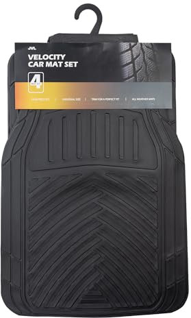 JVL Velocity 4 Piece PVC Trimmable Universal Car Mat Set