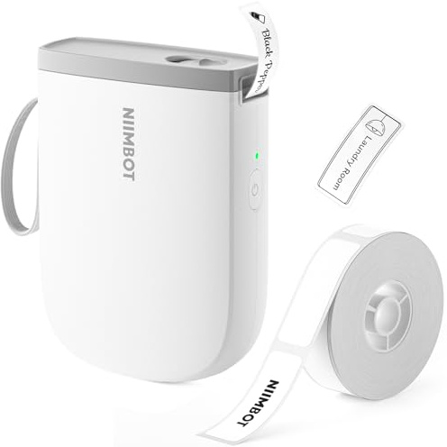 NIIMBOT D11 Upgraded Version Label Maker Machine with Tape,300DPI Bluetooth Label Printer, Portable Thermal Printer, Sticker Maker for Organizing Home Office School, White