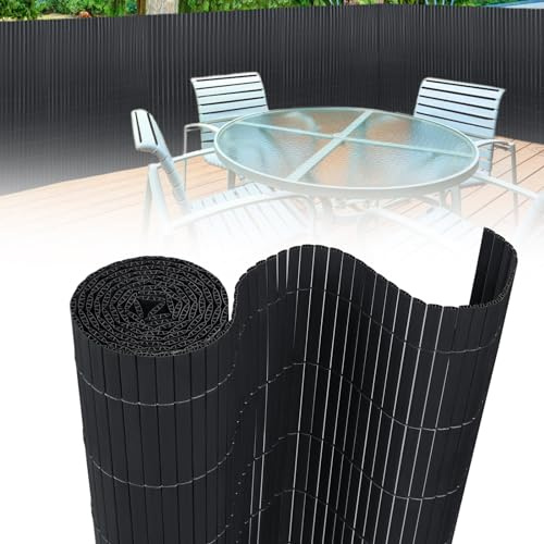 MAYTIIMO PVC Sichtschutzmatte Sichtschutzzaun mit Kabelbindern Balkon Sichtschutz Wetterfest UV-beständig für Garten Balkon Terrasse (120x300cm, Anthrazit)