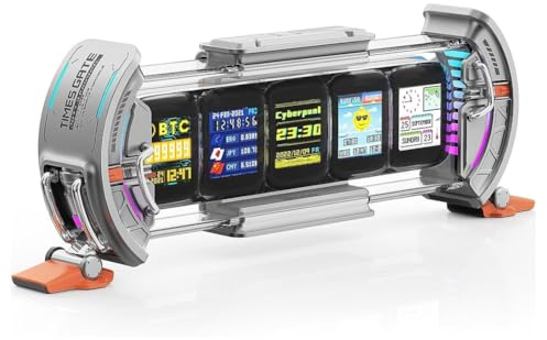 Schwamm Digitale Gaming-Setup-Uhr mit Smart-App-Steuerung, WLAN-Verbindung, RGB-LED-Display, personalisiertes Armaturenbrett, Pixel-Kunst