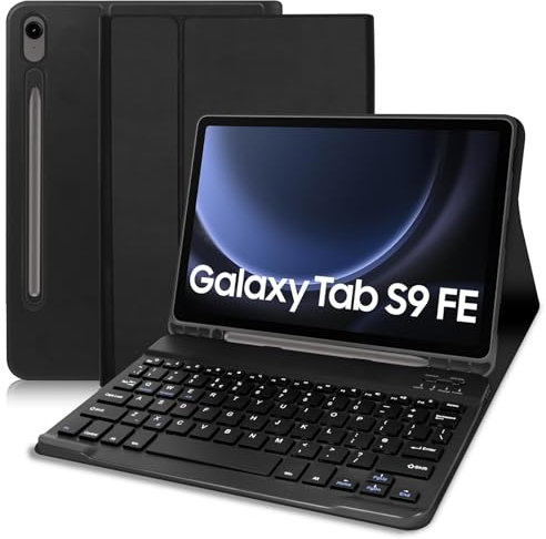 Lachesis Keyboard Case for S10 FE 2025/S9 FE 2023/ S9 2023-UK Layout Bluetooth Detachable Wireless Keyboard for Tab S10 FE/S9 FE/S9(10.9''/11'')-Black