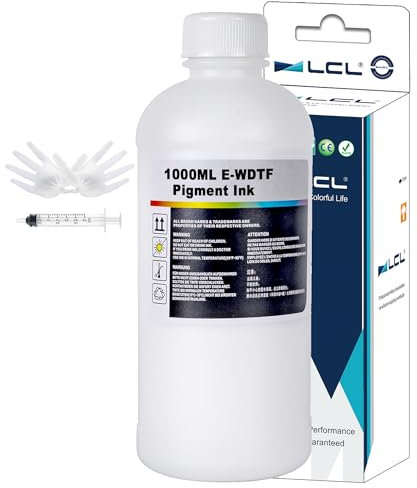 LCL 1000ML DTF Tinte, DTF Transfertinte Nachfülltinte für EPSON EcoTank ET-2700 ET-2750 ET-2751 ET-2756 ET-2850 ET-2851 ET-2856 ET-3700 ET-3750 ET-3850 ET-4750 ET-4850 ET-4856 ET-15000 (1000 ml Weiß)