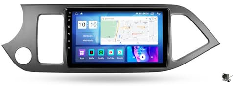 ottspu Car Stereo Radio with Car-Play Android Auto for Kia Morning 2 picanto 9 Inch Android 12 Touch Screen Bluetooth Car Radio with GPS Navigation FM Wifi Backup Camera And Cooling Fan,L,M200S
