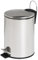 LOLAhome Papelera pedal cilíndrica plateada de acero inoxidable de 3 litros