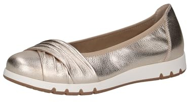 CAPRICE Damen Ballerinas flach, Metallic (Platin Metal.), 39