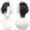 Weiße und schwarze Perücke für erwachsene Männer, Anime-kurze gerade Perücke für Cosplay, perfekt für Halloween-Partys und mehr