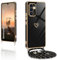 XCYYOO Coque pour Samsung Galaxy A55 5G avec Cordon de Collier,Coque avec Collier Housse Silicone avec Motif Coeur d'amour Mignon Étui Antichoc avec Cordon Réglable Cover pour Samsung A55 5G,Noir
