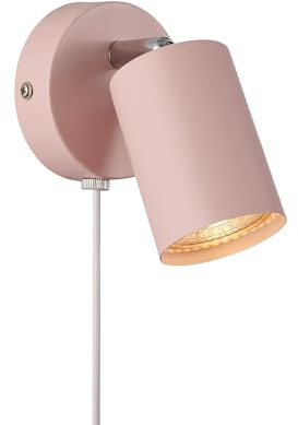 Nordlux Explore Wall Light, Adjustable Directional Bedside Lamp, Dusty Rose | Small adjustable spotlight for reading & bedside use - soft dusty-rose, tilts and rotates for precise light