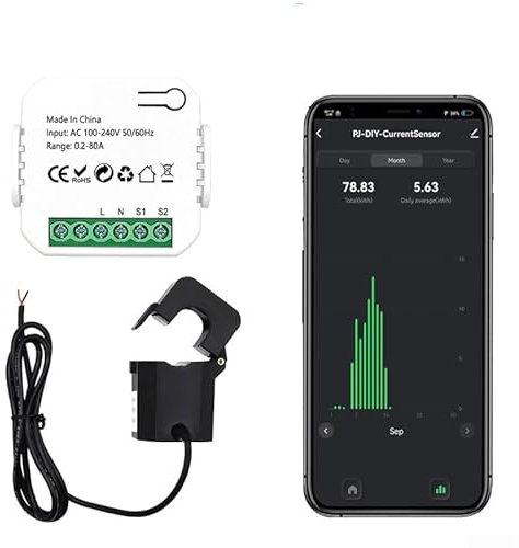Smart Meter per monitor di energia WiFi, 80A Smart Energy Meter affidabile e potente, ampia gamma di corrente, tensione nominale, connessione WiFi, soluzione di monitoraggio dell'energia(1)