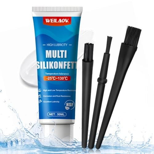 WEILAOK Grasso al Silicone, Grasso Bianco, Grasso Alimentare per Macchina Caffe, Grasso Universale per Macchine da Caffè, Guarnizioni, O-Ring, 50 ml