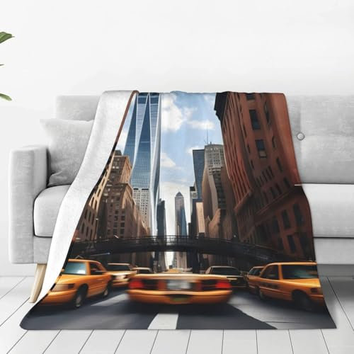 SABFWF Vielseitige, ultraweiche Flanelldecke, Motiv: New York, Unisex, Flanelldecke, Reisedecke, Klimaanlage