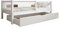 TIMBEE - Alfi Box - Kinderbett 90x200 mit Schublade - Bett Weiß - Einzelbett für Kinder mit Lattenrost und Rausfallschutz Abnehmbar - Belastbar bis 100 kg - aus Kiefernholz Klasse 1