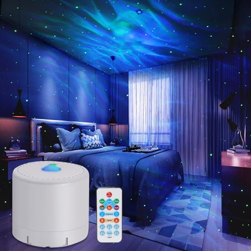 Galaxy Projector, Bedroom Star Projector, Galaxy Light Projector with Remote Control and Timer, Adjustable LED Light Colour, Brightness and Speed, Star Projector Night Light for Bedroom Parties.