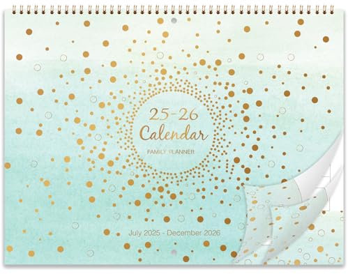 Familienkalender 2026 - Kalender 2026 von Jan. 2026 - Dez. 2026, 42,2 x 29,7 cm, Wandkalender 2026 mit 6 Spalten, perfekter Familienplaner - Pastellgrün