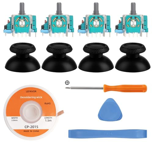 Avericht Confezione da 4 stick per controller PS5, joystick 3D con bacchette Thumbstick, kit di riparazione per Playstation 5