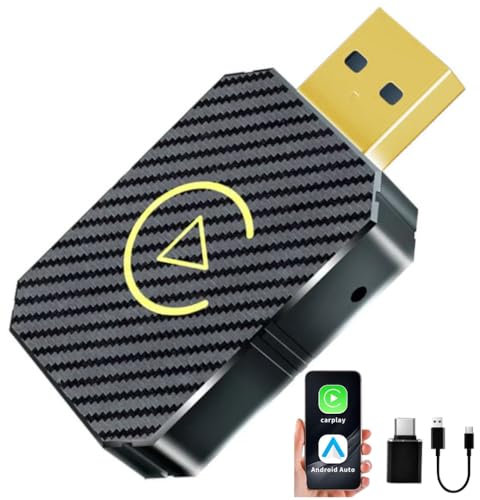 soleilx Adattatore Wireless CarPlay & Android Auto per Auto già Cablate - Trasforma il Sistema Multimediale in Wireless, Compatibile con iOS 10+ e Android 11+ USB C/A, Plug & Play, Mini, Nero