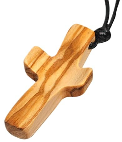 yakermur Croci in legno, ciondolo a di croce in legno, fatti a mano, incoraggiamento preghiera portatile, punta delle dita, ornamento multifunzionale per auto, per amici, bambini, adulti