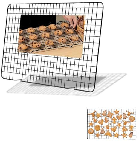 CHEFZOCO Rejilla de horno Para Enfriar, Rejilla para Hornear de Alambre, Rejilla Rectangular para repostería, Apta para enfriar alimentos después de hornear, Acero Cromado, 40.8 X 25.4 cm