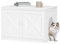 Hzuaneri Cat Litter Box Enclosure, Hidden Litter Box Furniture with Detachable Dividers, Reversible Entrance Left or Right Side, Wooden Cat House, 80 x 50 x 54 cm, White CB86613W