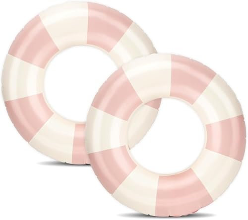 Lot de 2 bouées de natation gonflables pour enfants et adolescents - Pour l'été - Rose