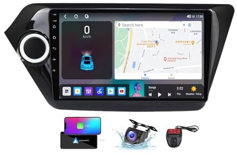 ZZPHKK 9 Zoll Android 13 Double DIN Car DAB+ Radio für Kia Rio 3 2011-2017 mit Wireless CarPlay Android Bluetooth 5.0/4G WiFi/FM RDS Auto Radio Player/Lenkradsteuerung/DSP Stereo(NF-6)