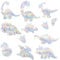 24 Pcs Rainbow Dinosaur Window Stickers, Anti-Collision Suncatcher Decals to Prevent Bird Strikes & Décor