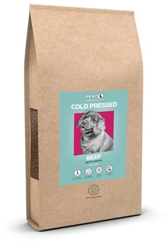Pero Cold Pressed Dog Food – Beef with Grains – 37% Beef, Complete Dry Food with Joint Care & Gentle Digestion(2kg)