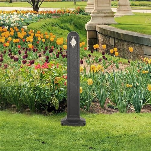 Gartentank, Außenwasserhahn in Steinoptik mit HDPE-Material, Wetterfest und -beständig, Einfache Installation, Zum Bewässern von Pflanzen und Zum Waschen von Autos (Anthrazit)