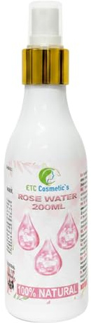 Eau de rose en spray - 200 ml - Pour le visage, le contour des yeux, le corps et les cheveux (peaux sensibles) | Sans alcool ni colorants artificiels | 100% naturelle