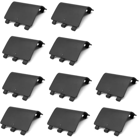 5/10Pcs Replacement Battery Cover for Xbox Series X/S Controller | ABS Plastic Back Shell Door with Secure Snap-On Fit – Lightweight Repair Part for Wireless Gamepad(Black-10pcs)