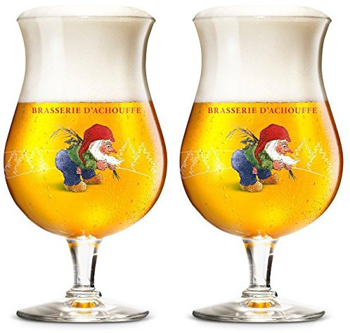 Brasserie d'Achouffe Duvel Moortgat Belge Brewery Tulipe Verre à Bière .25cl - Lot de 2