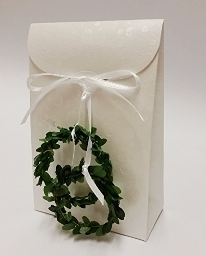 Gastgeschenke für Hochzeit Feste Tasche edel 8 Stück mit 2 Buchsbaum Ringen