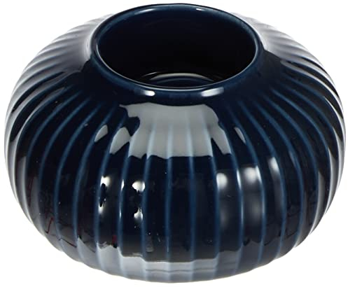 Kähler Teelichthalter runden Ø10 cm Hammershøi dänisches Design Handarbeit, blau