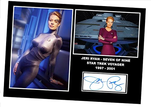 SIGNED BY THE STARS Hochwertiges Foto von Jeri Ryan als Seven of Nine, Star Trek Voyager, signiert, Kunstdruck, Wandmontage, Heimbüro, 30,5 x 20,3 cm (A4), Matte, Mehrfarbig, ideal für Star Trek Fans