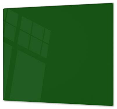ASSE DA CUCINA IN VETRO TEMPERATO e Copri-piano cottura a induzione – Spianatoia in vetro resistente a graffi e impatti – Resistente al calore e a i batteri D18 Serie di colori: W Verde Scuro