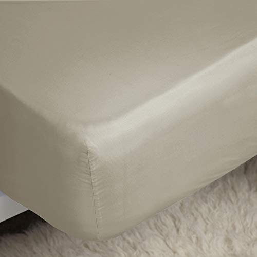 Belledorm Easycare Percale Fitted Sheet (6ft 6in) (Mushroom)