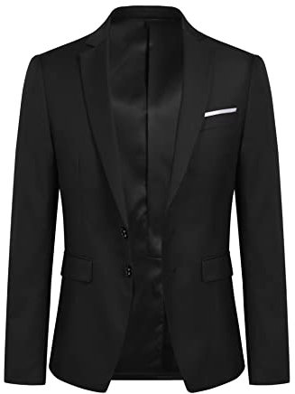 YOUTHUP Men Blazer , Black, XXL