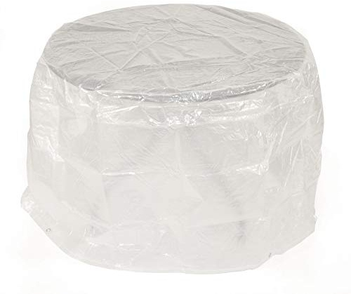 DEGAMO Schutzhülle für Gartentische und kleine Gartengarnituren bis 125cm Durchmesser, Material: PE transparent