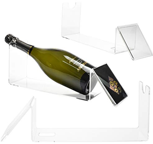 Danieli | Portabottiglie Vino Design in Acrilico Trasparente | Cantinette Portabottiglie di Vino | Mobili Portabottiglie da Bar per la Casa (Set 3 Pz con Portaetichetta)