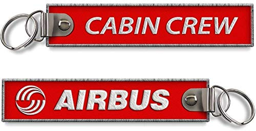 koolkrew Airbus Cabin Crew Schlüsselanhänger, bestickt, Rot