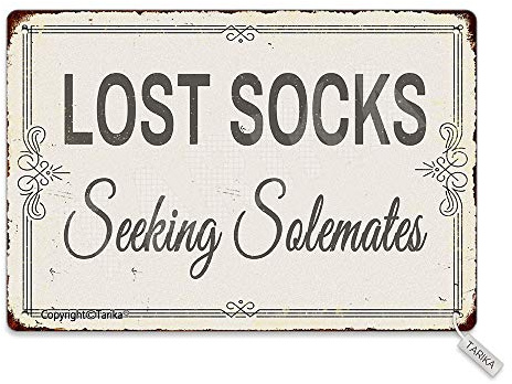 Lost Socks Seeking Solemates Vintage-Look Eisen 20,3 x 30,5 cm Dekoration Malerei Schild für Zuhause, Küche, Badezimmer, Bauernhof, Garten, Garage, inspirierende Zitate Wanddekoration