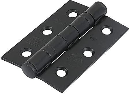 TIMCO Fire Door Hinge for Internal Residential Doors - Ball Bearing Hinge Epoxy Black - 76 x 51 x 2.2