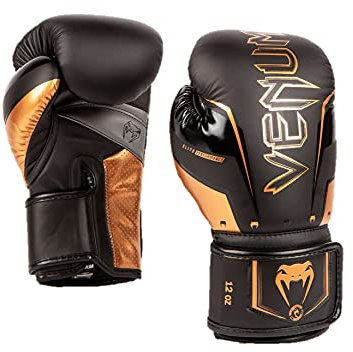Venum Elite Evo Boxhandschuhe - Schwarz,Bronze - 16 Oz